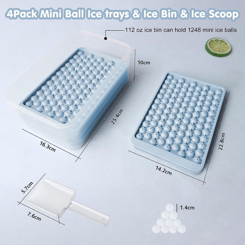 WIBIMEN Mini Ice Cube Trays, Upgraded Small Ice Cube Trays,