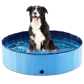 Jasonwell Alberca para Perro Plegable - Piscina para Perros y Mascotas Portátil Alberca Grande de Plastico Duro Tina Plegable para Perro Bañera de... 