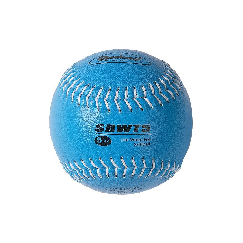 Markwort Weighted 12-Inch Softball-Leather Cover, Blue