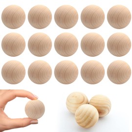 Cisolen Pack of 15 Round Wooden Beads without Drilling Wooden Balls DIY Wooden Balls Wood Unfinished Craft Balls for Crafts Painting DIY Handmade Decorations Jewellery Craft Making 40 mm