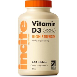 Vitamin D3 4000 IU - 400 High Strength Vitamin D Tablets (1+ Year Supply) - Vegetarian, Immune System Booster, Gluten-Free Vitamin D Supplements - Made in The UK