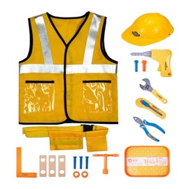 Colcolo 20x Engineer Children Vest Kids Builder Career Outfit Construction Worker Costume Pretend Play Toy for Boys
