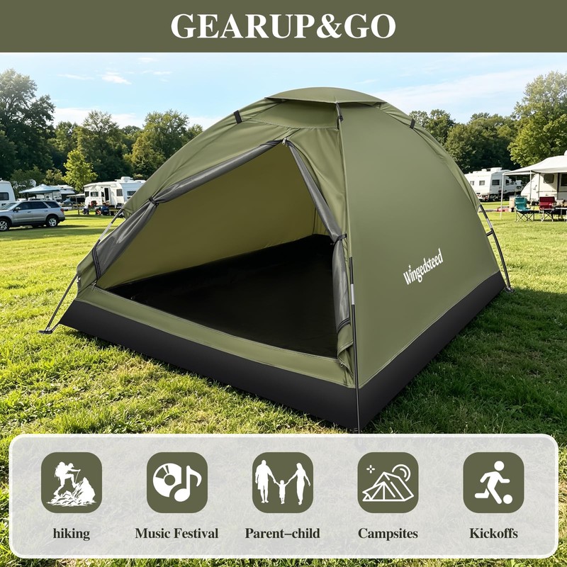 Camping Tent for 1-2 Person, Waterproof Backpacking Tent, Lightweight Dome