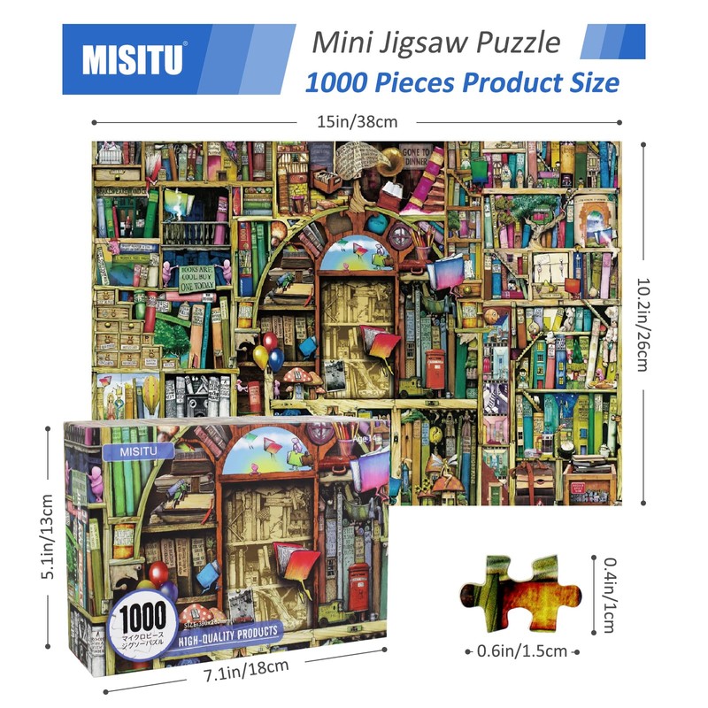 MISITU Mini Jigsaw Puzzle 1000 Pieces for Adults and Children