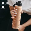 MUKOKO 32oz Glass Water Bottles with 2 Lids-Handle Spout Lid&Bamboo