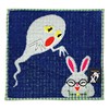 Hayashi PO416900 Mini Towel, Approx. 9.8 x 9.8 inches (25 x 25 cm), Glasses Rabbit, Surprise Rabbit,