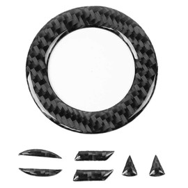 Carbon Fiber Steering Wheel Emblem Filler Decal Sticker - Oval Steering Wheel Decorative Sticker