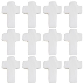 SUNNYCLUE 1 Box About 46Pcs Cross Beads Mini Cross Charms Easter Holiday Sea Shell Cross Bead Small White Crucifix Beads Bulk Tiny Crosses Spacer Beads for Jewelry Making Beading Kits DIY Supplies