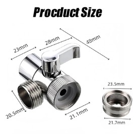 Wzenclave Faucet Diverter Valve for Kitchen & Bathroom Sinks T-Valve Adapter Attachment 1/2" Male Threaded Adapter with Aerator for Angle Valve Hose Bath Shower arm Toilet Bidet Sprayer Faucet