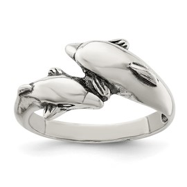 Auriga Fine Jewelry 925 Sterling Silver Dolphin Ring Size 7