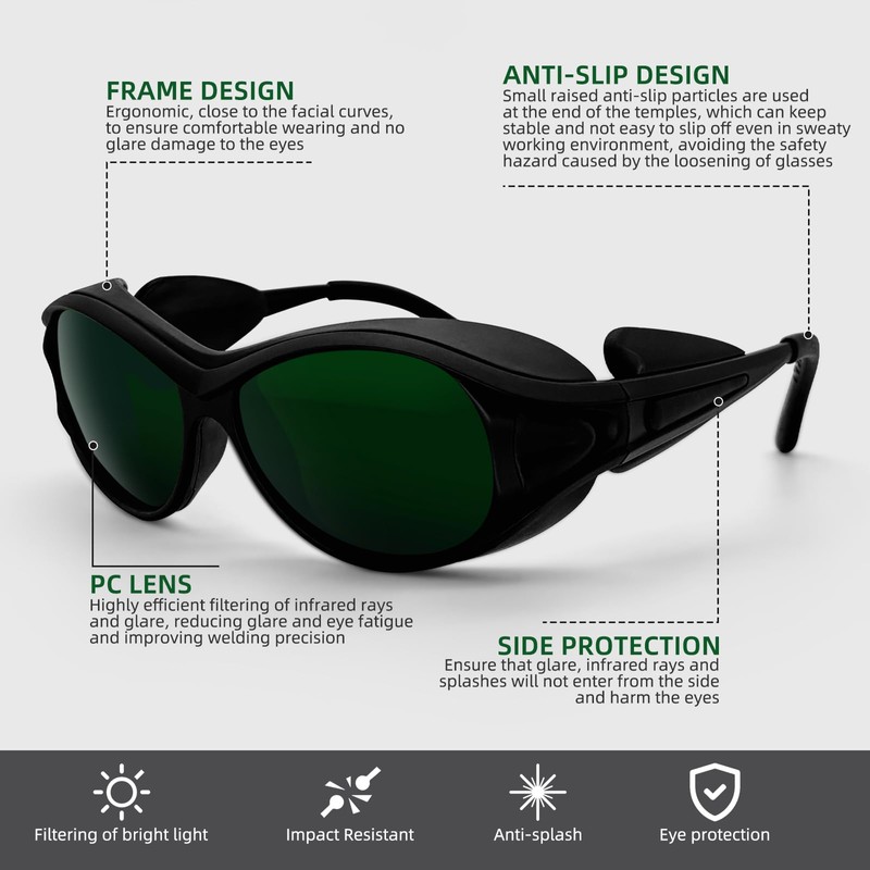 LADYPONYCSC Shade 6 Fixed Shade Welding Glasses - Wrap Around