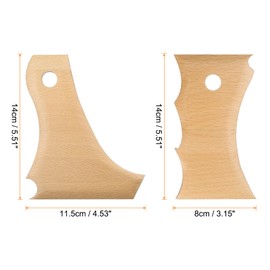 HARFINGTON 2pcs Pottery Ribs Trimming Tools Beech Pottery Profile Bundle Big Wave Design Texture Rib Beech Wood for Carving Ceramics Clay