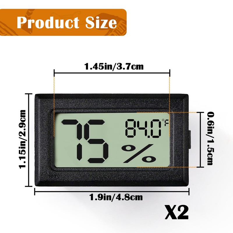 Palksky Bearded Dragon Tank Accessories, 2PCS Reptile Terrarium Thermometer and