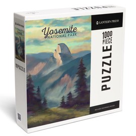 Yosemite National Park, California, Half Dome Scene, Oil Painting (1000 Piece Puzzle, Challenging Jigsaw Puzzle for Adults, Made in USA)