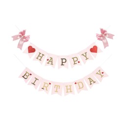 Cartel de corazón rojo y rosa con lazo de corazón rojo y rosa para niñas y mujeres, aniversario, fiesta de cumpleaños, decoración para parejas, suministros para fiestas, cumpleaños, decoración de