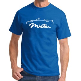 1989-97 Miata Sports Car Classic Outline Design Print Tshirt X-Large Royal
