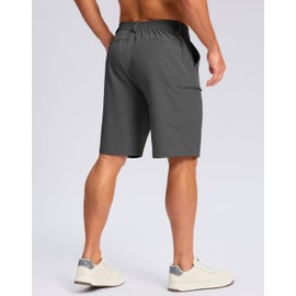 G Gradual Men's Casual Shorts Lightweight Golf Shorts (9", Charcoal, L)