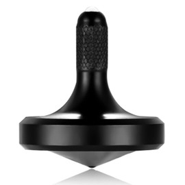 LOQATIDIS Metal Stainless Steel Spinning Top, Well Made EDC Decompression Toy, Perfectly Balanced, Spin Smooth, Long Rotation Time, Helps Relieve Stress and Anxiety (L/Black)