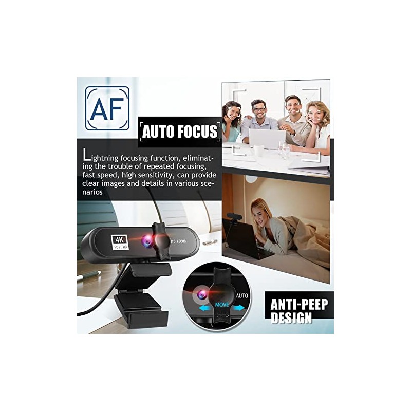 Web Camera Webcam 2K 25601440 Full HD with Microphone Auto
