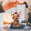 Talataca Poodle 2D Flat Christmas Ornament, Caniche Wearing Christmas Hat