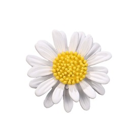 GFM® Daisy Flower Brooch - Christmas, Mother's day, Birthday, Valentines Day (White) (BRCH-XD9153-ENM-DSY-A-SFD)