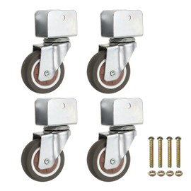 PATIKIL 2 Inch Caster Wheels, 4 Pcs Swivel Casters with 1" U Bracket Opening 55 Lb Capacity Per Caster for Furniture Office Chairs Carts and Cabinets, Brown