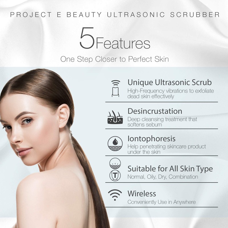 Wireless Ultrasonic Skin Care Scrubber by Project E Beauty |