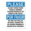 Please: Do not Throw Paper or Trash in Toilet, Bilingual
