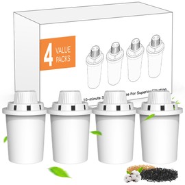 Replacement Filters 4 Packs for Lesotc Dog Fountain, Water Filter, For Stainless Steel Pet Fountain for Large Dogs- Vertical Filtration for D2223,D2322,D2340,D2341,D2419 Lasts Two Months