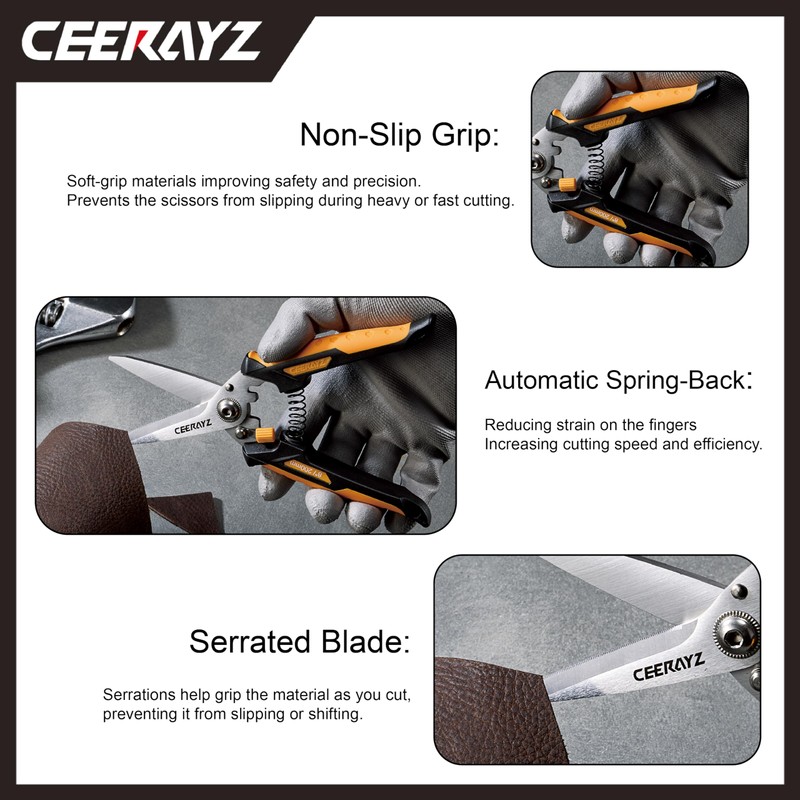 CEERAYZ 200mm Scissors All Purpose Heavy Duty, Garden Shears, Scissors