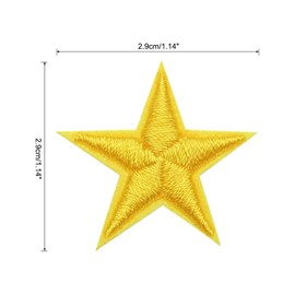 MECCANIXITY Small 5Star Iron on Patches Embroidered Sew Patches Appliques Garment Embellishments for Clothing Repair Backpack Shoes Decoration 2.9x2.9cm/1.14x1.14" Pack of 15 (Yellow)