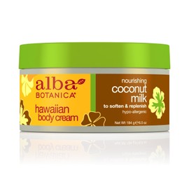 ALBA BOTANICA Body Cream,Coconut Milk, 6.5 FZ