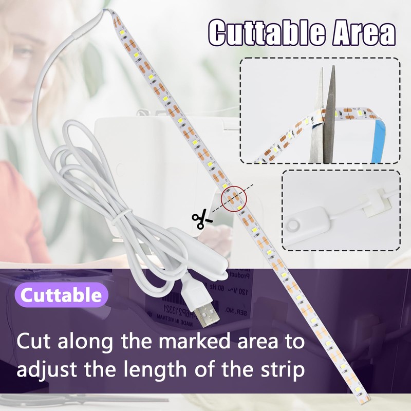 6 Pieces Sewing Machine Light Strip with Touch Dimmer, 12in