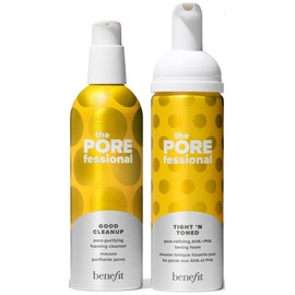 Benefit The Porefessional Tight 'N Toned Pore-Refining Aha+Pha Toning Foam 4.5 Fl Ounce + Good CleanUp Pore Purifying Foaming Cleanser 5 Fl Ounce Gift Boxed Set