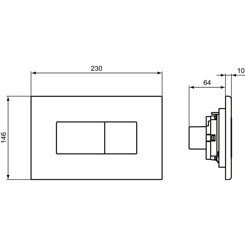 Ideal Standard Solea P2 Pneumatic Toilet Flush Plate, R0110AC, White