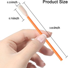 Wellgler's 3.65'' Lint Free Foam Cleaning Swabs,Multi-Purpose Detailing Foam Tip Swabs,Cleaning Swabs for Electronics,Gun,Car Vent .KM722(Orange 100PCS)