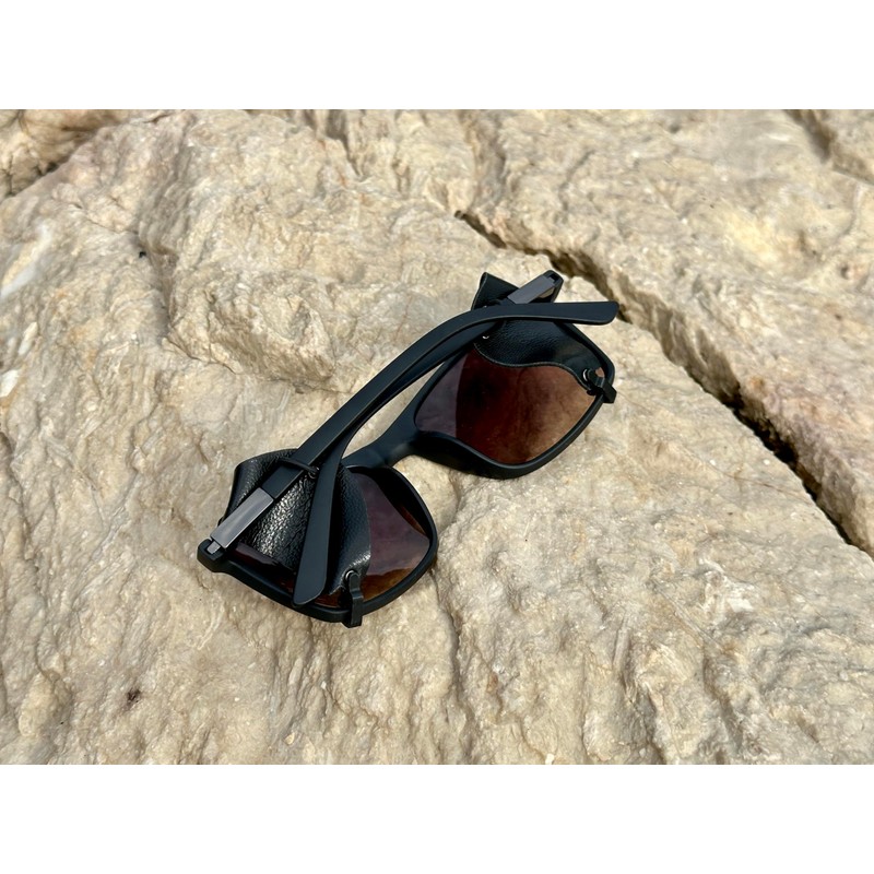 Removable side shields for sunglasses, Leather side shields for protect