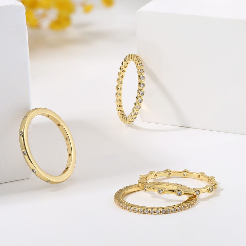 HAIAISO Stacking Rings for Women Stackable Band Ring Plain Statement