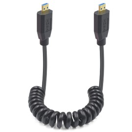Duttek Cable micro HDMI a micro HDMI 2.1 en espiral de 8 K, cable en espiral micro HDMI macho a macho de 48 Gbps para televisores de alta definición, videocámaras, reproductores de juegos y cualquier otro dispositivo con un puerto micro HDMI de 1.2 m
