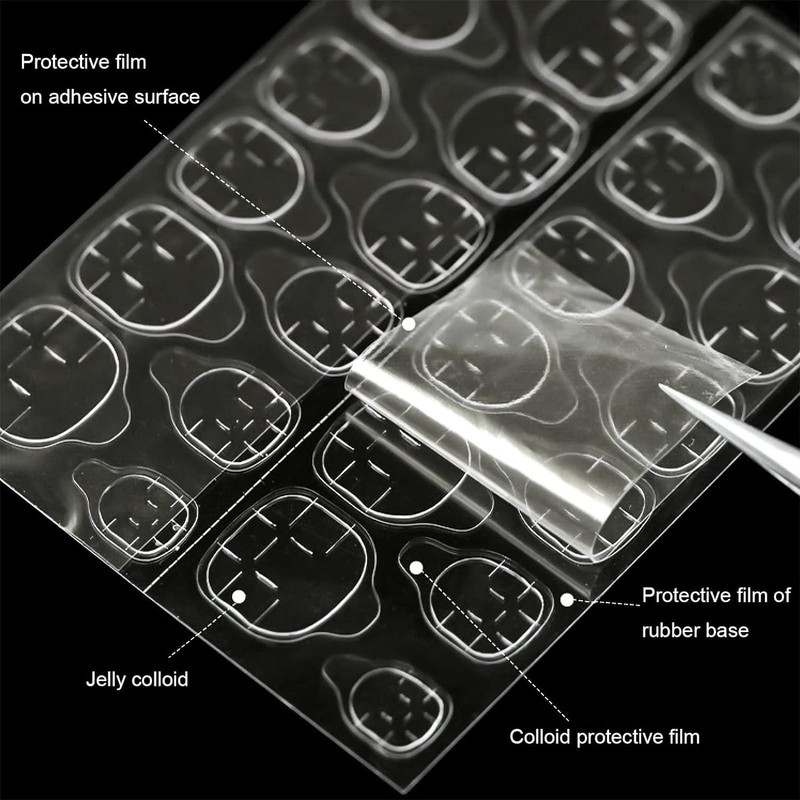 MOLILON 480pcs Nail Adhesive Tabs Transparent Waterproof Breathable Jelly Glue