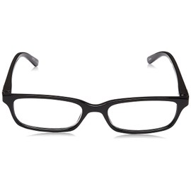 Foster Grant Men's Eli Rectangular Reading Glasses, Black/Transparent, 51 mm, 1.50