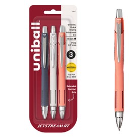 uni-ball Jetstream RT Pens - NY Times Wirecutter Best Pen for Over a Decade - Pack of 3 Black Fine Point Pens, 0.7mm - Back to School