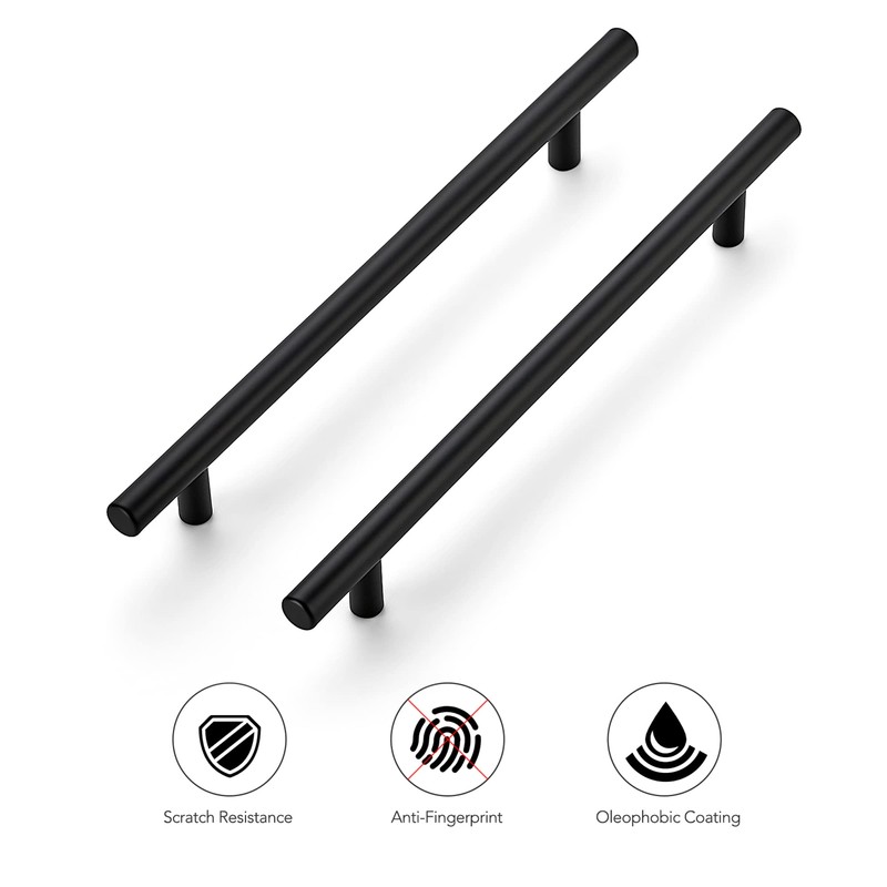 Ravinte 10 Inch Cabinet Handles Matte Black Drawer Pulls Stainless