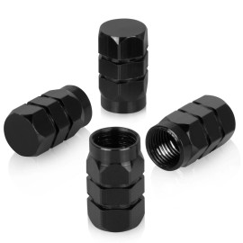 Unbranded Black Aluminum Metal Wheel/Tire Valve Stem Car-Truck Air Caps Covers 4Pcs