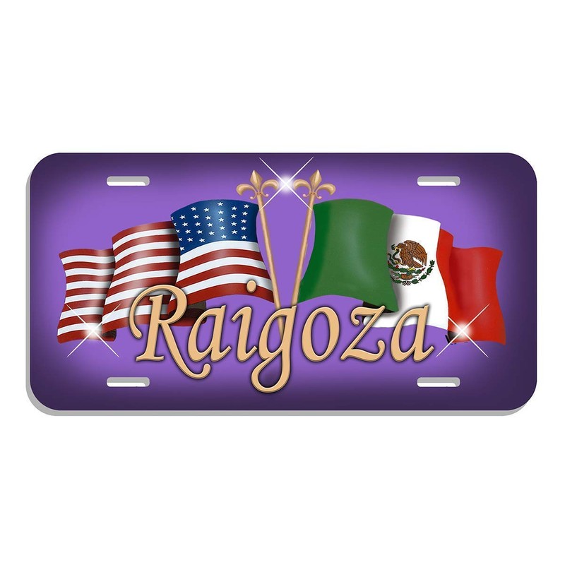 Mexico USA Unity Flags Auto License Plate Personalize Mexican American