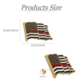 12/Pack Fire Department Thin Red Line American Flag Lapel pins Bulk- US USA Firefighters Red Live Matter Support Brooch Badge Souvenir