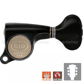 GOTOH NEW Gotoh SGS510Z-S5 L3+R3 Set Mini Tuners Small Buttons 1:18 Ratio 3x3 - BLACK