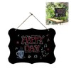 OHYER Small Hanging Chalkboard Message Board Sign Double-Sided Erasable Hanging