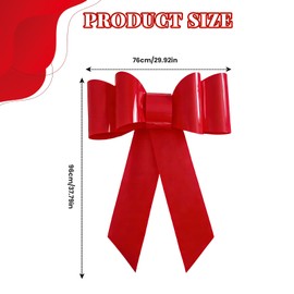 30 Inch Big Red Bow for Car, Giant Red Bow Accessories for Vehicle Decor, Large Gift Wrapping Bow for Birthday, Surprise Party, Christmas, Wedding Reception, Festival