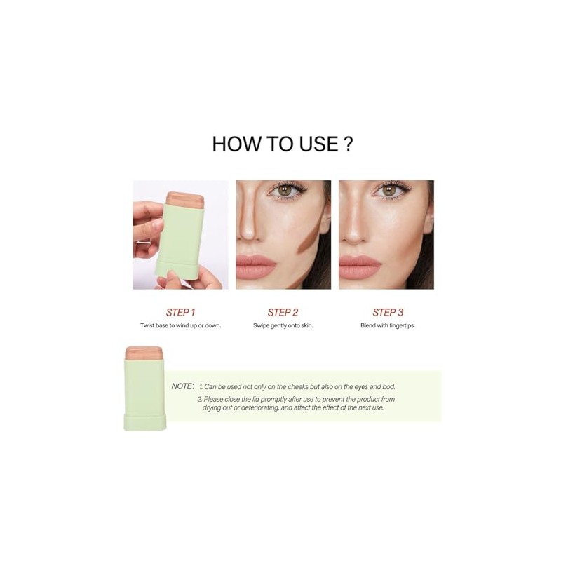 Barras de Contorno en Crema, Barra Bronceadora Mate, Maquillaje para